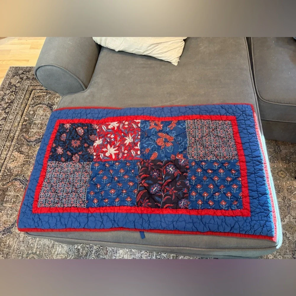 The Company Store Quilted Blue & Red Sham Covers Square & Rectangle
